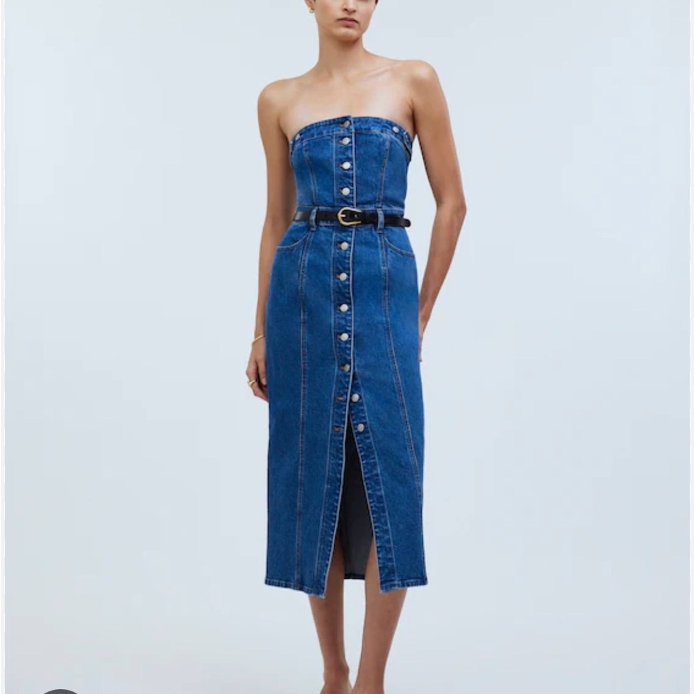 Madewell Denim Strapless Dress in McCabe Wash — 6